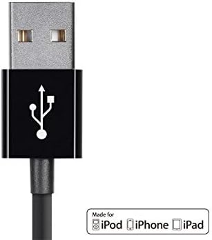 Monoprice Apple MFI ברק מוסמך ל- USB טעינה וסנכרון כבל - 6 רגל - שחור | iPhone X, 8, 8 Plus, 7, 7 Plus, 6, 6